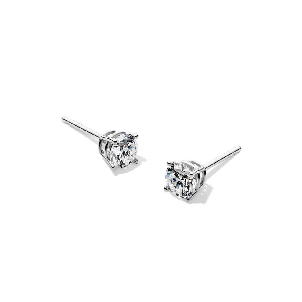 Diamond Round Solitaire Stud Earrings in 14K White Gold (1/3 ct. tw.) – Image 1 of 3