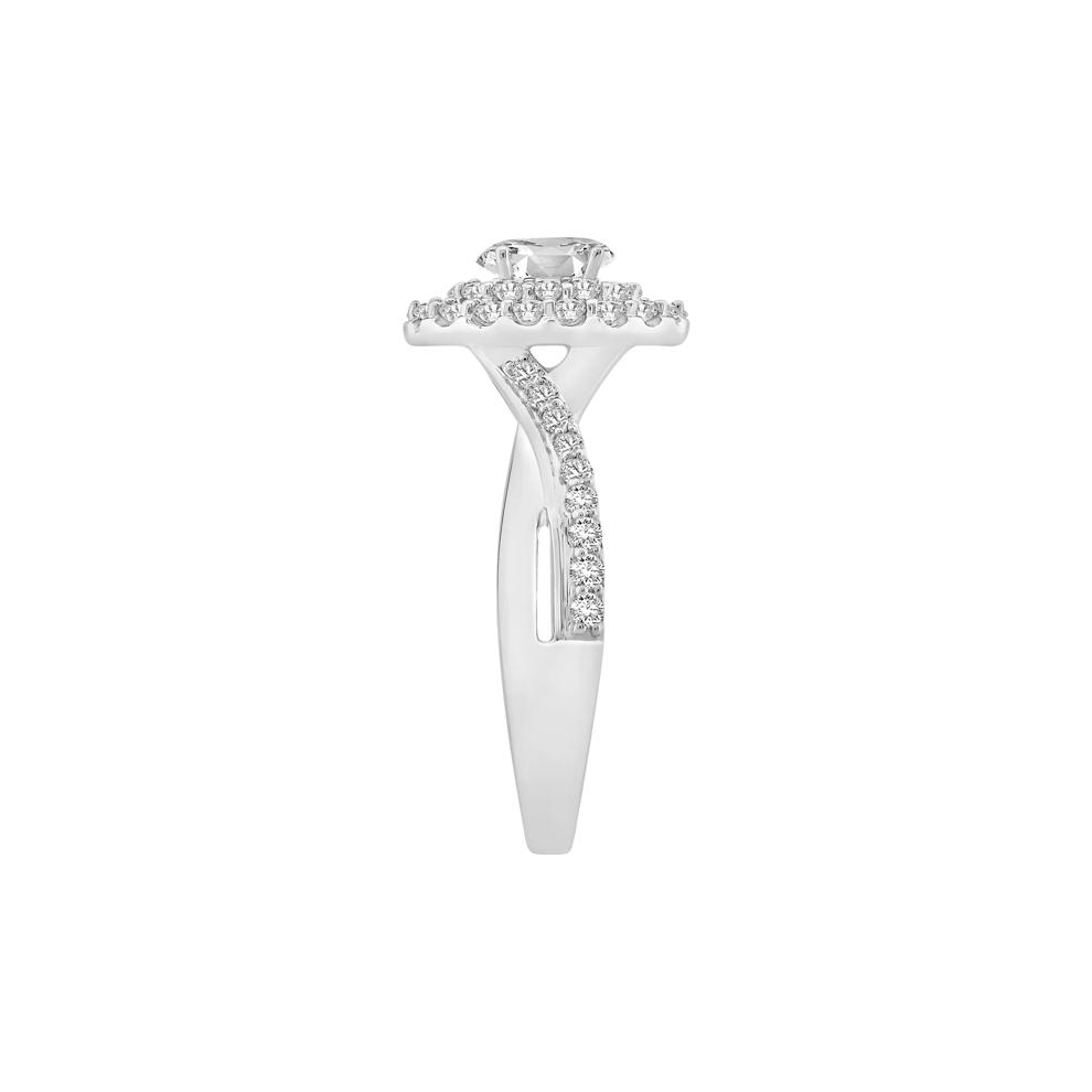 Oval Diamond Halo Engagement Ring in 14K White Gold (1 ct. tw.) – Image 3 of 4