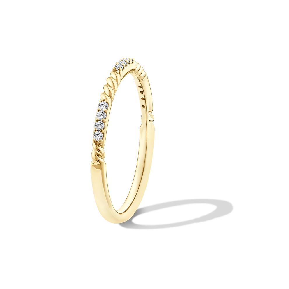 Diamond Twist Stack Band in 10K Yellow Gold (1/10 ct. tw.) – Image 3 of 4