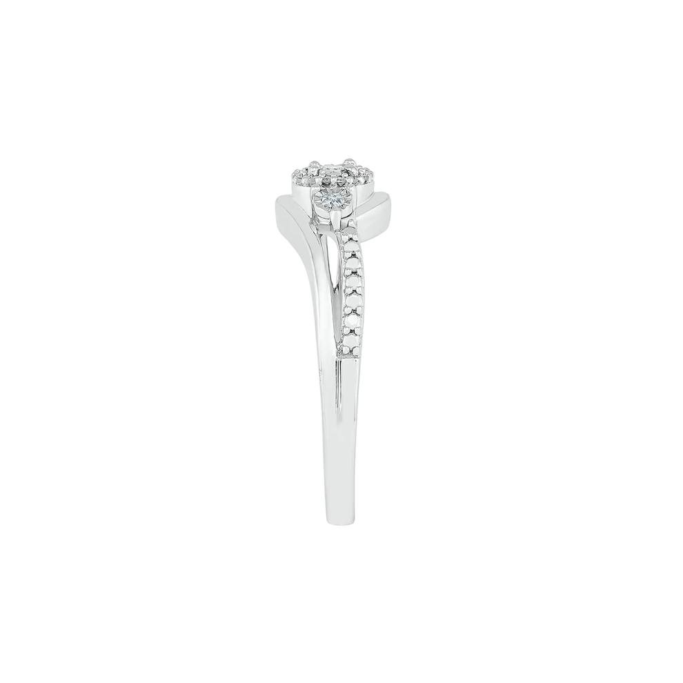 Diamond Halo Promise Ring in Sterling Silver – Image 3 of 3