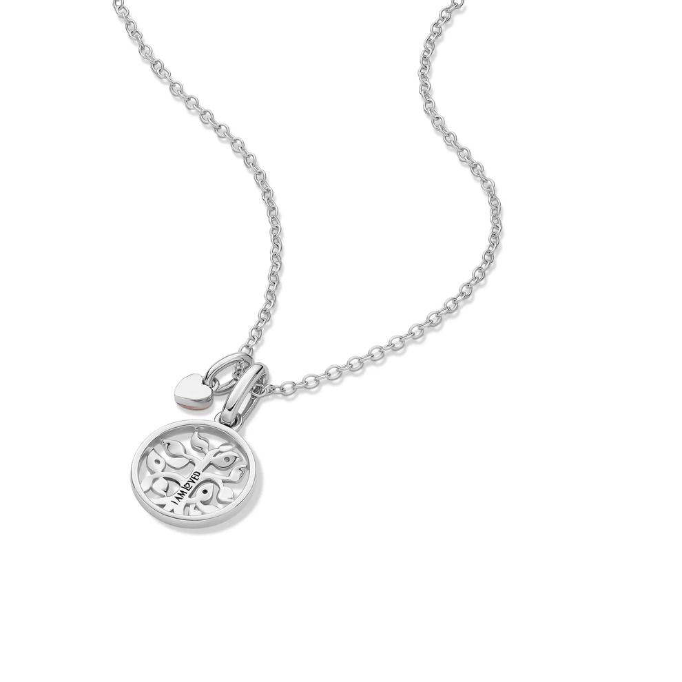 Lab Grown Diamond Accent Tree of Life Charm Pendant in Sterling Silver &amp; 10K Rose Gold – Image 5 of 5