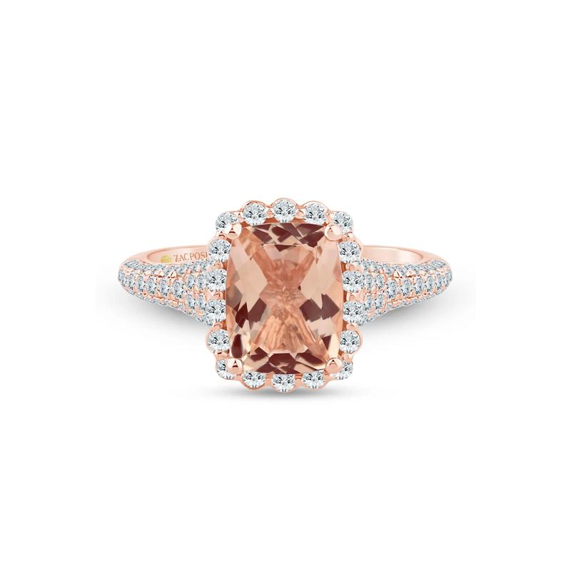 Juliet Morganite and Diamond Engagement Ring in 14K Rose Gold &#40;5/8 ct. tw.&#41; – Image 1 of 3