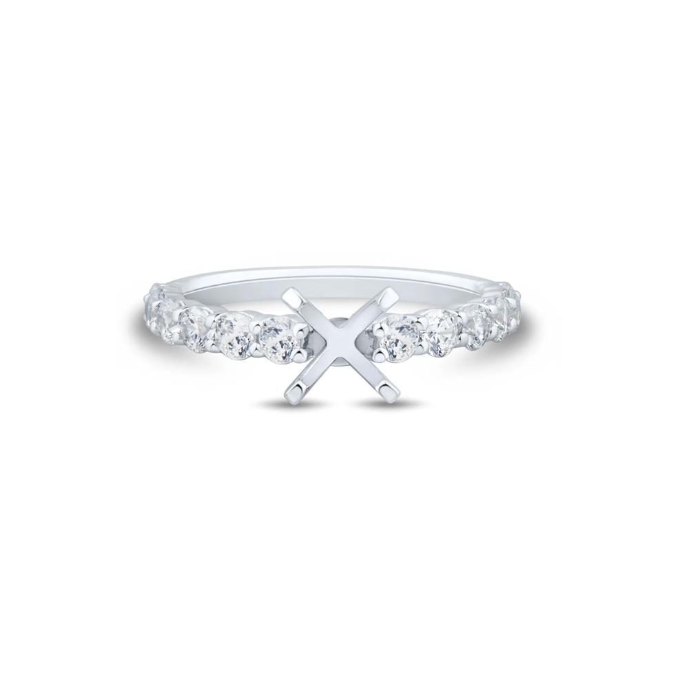 3/4 ct. tw. Round Lab Grown Diamond Semi-Mount Engagement Ring in Platinum (Setting Only) – Image 2 of 6