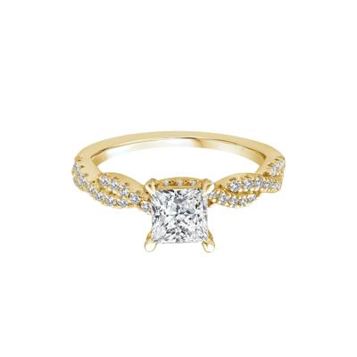 Lab Grown Diamond Princess-Cut Engagement Ring in 10K Yellow Gold (1 ct. tw.)