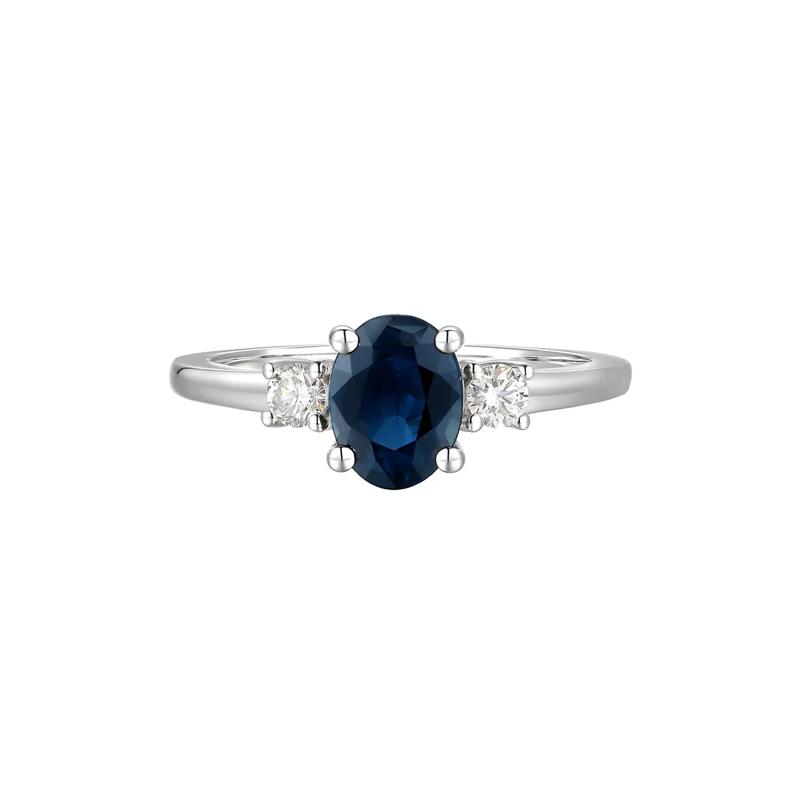 Sapphire &amp; Diamond Ring in 14K White Gold &#40;1/5 ct. tw.&#41; – Image 1 of 3