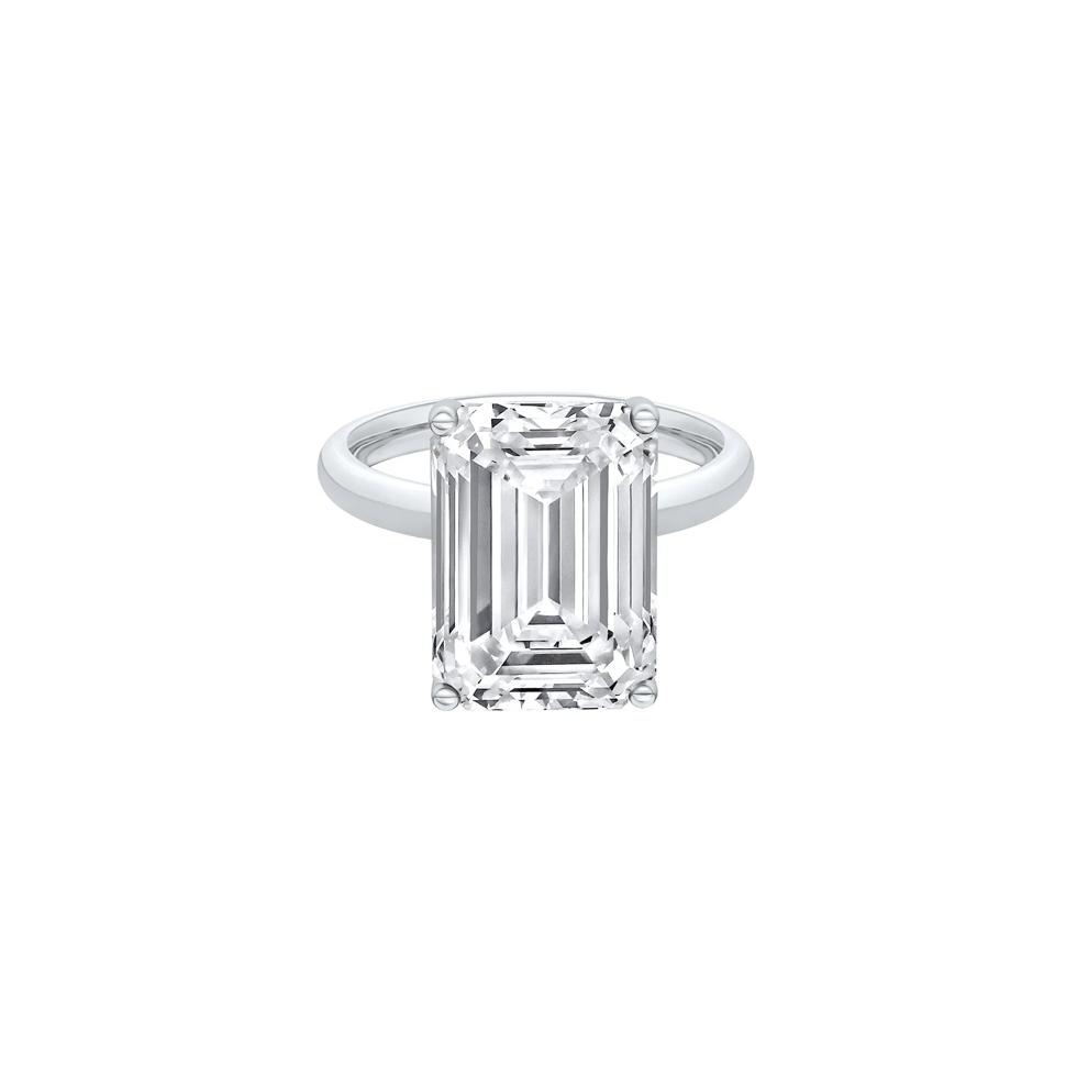Lab Grown Diamond Emerald-Cut Solitaire Ring in Platinum (8 ct.) – Image 1 of 4