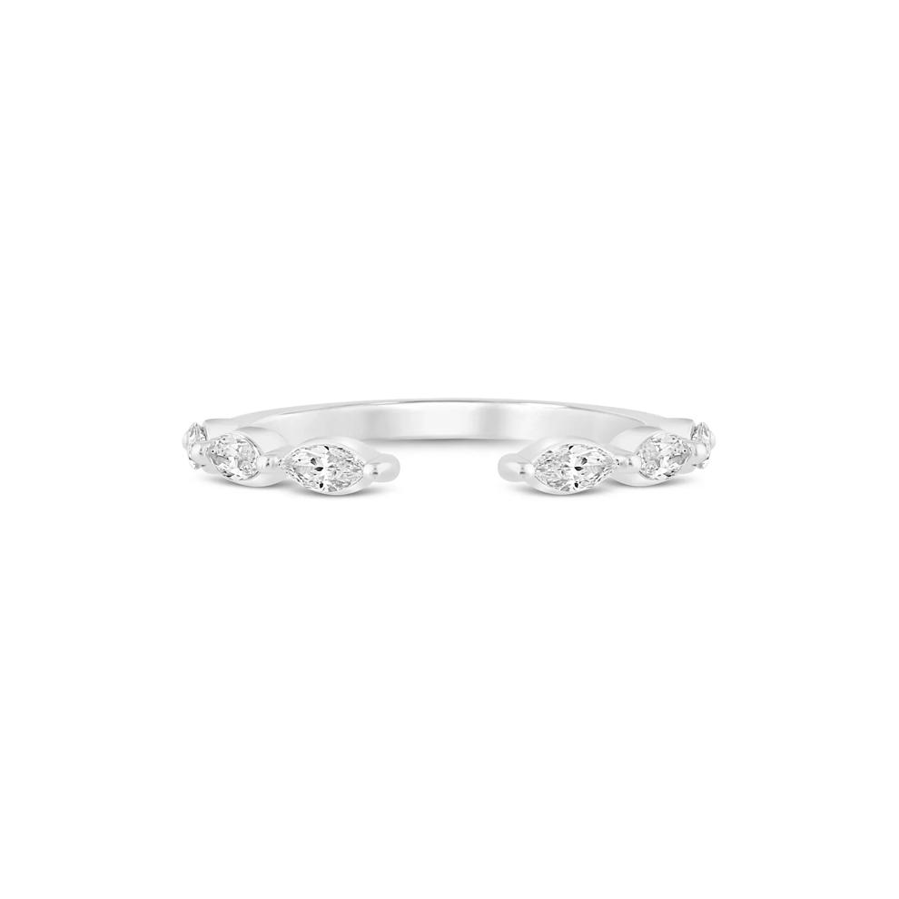 Lab Grown Diamond Open Stack Anniversary Band in 14K White Gold (3/8 ct. tw.) – Image 1 of 3