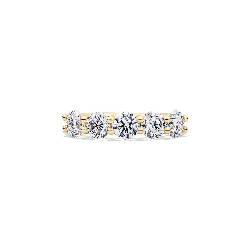 Lab Grown Diamond Five-Stone Round Anniversary Band in 14K Yellow Gold (1 1/2 ct. tw.) – Image 1 of 4