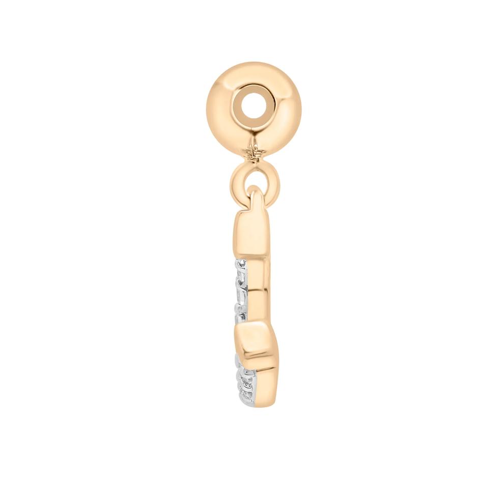 Diamond Accent Horseshoe Bead Charm in Vermeil – Image 2 of 3