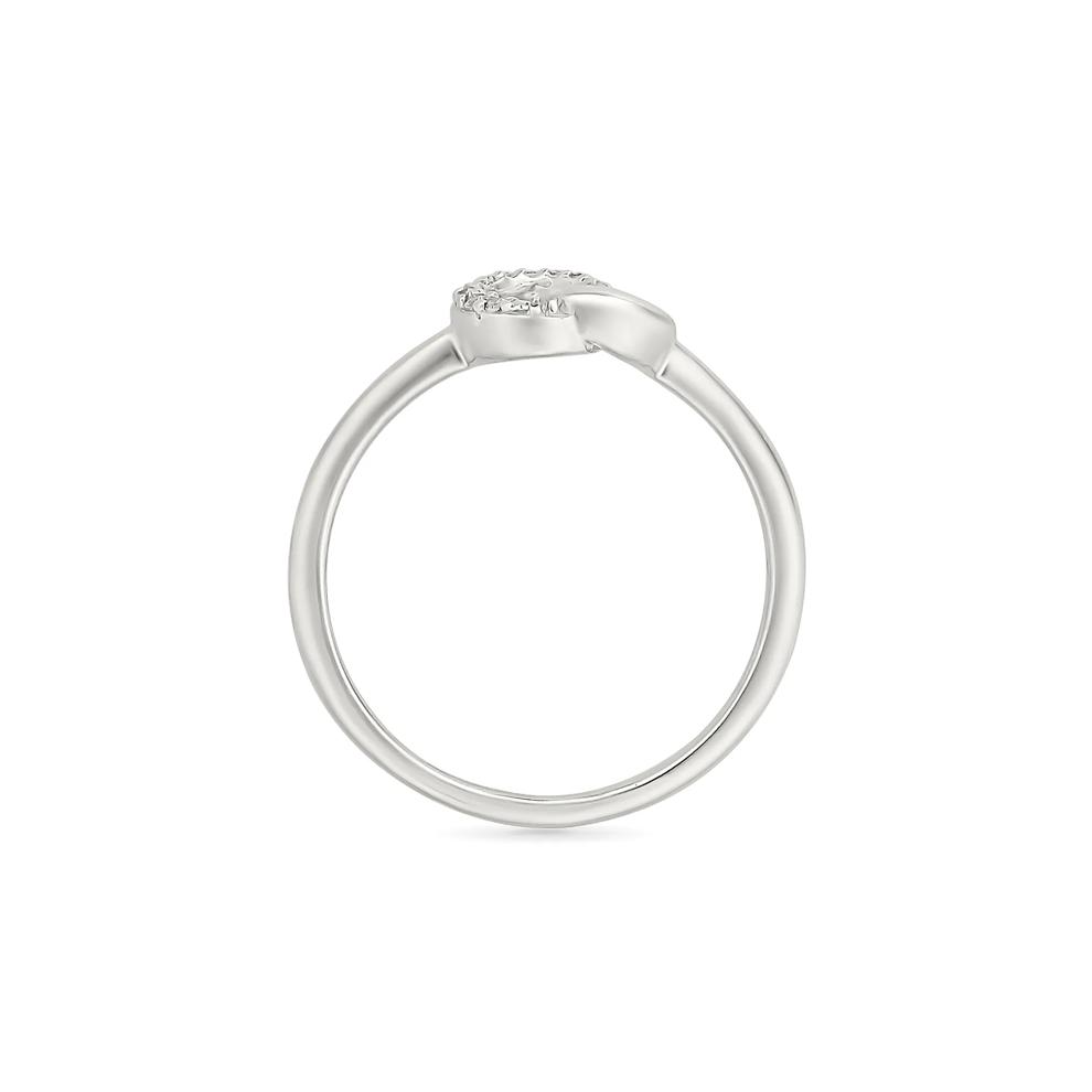 Diamond Accent Interlocking Circle Pinky Ring in Sterling Silver – Image 2 of 5