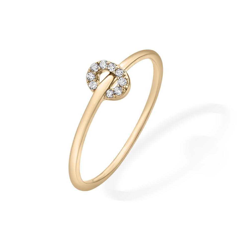 Diamond Accent Oval-Shaped Charm Ring in 10K Yellow Gold – Image 4 of 4