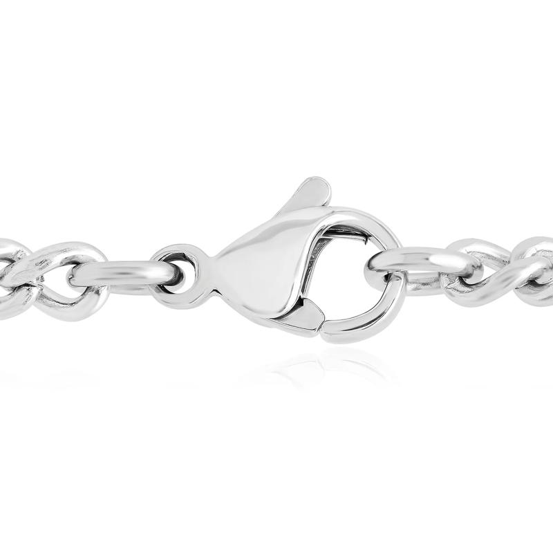 Blue Diamond Accent Cross Pendant in Stainless Steel – Image 3 of 3