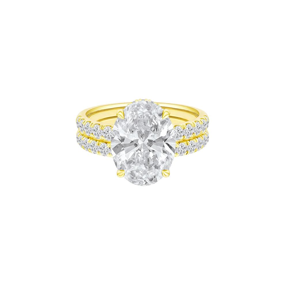 Lab Grown Diamond Oval Bridal Set in 14K Yellow Gold (5 ct. tw.) – Image 1 of 5