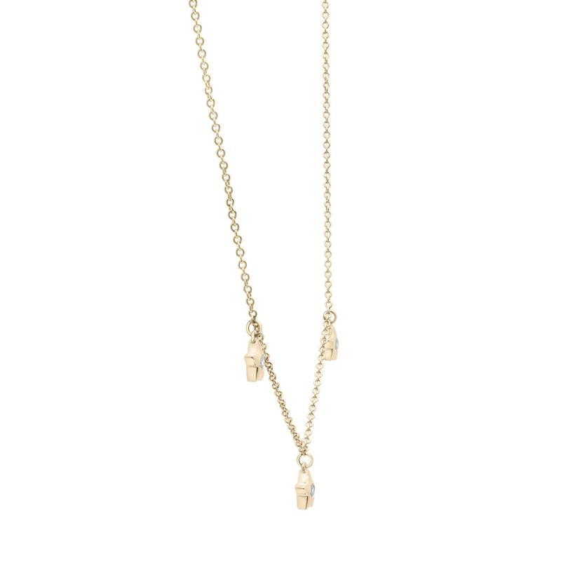 Diamond Bezel Star Station Necklace in 10K Yellow Gold &#40;1/10 ct. tw.&#41; – Image 3 of 4
