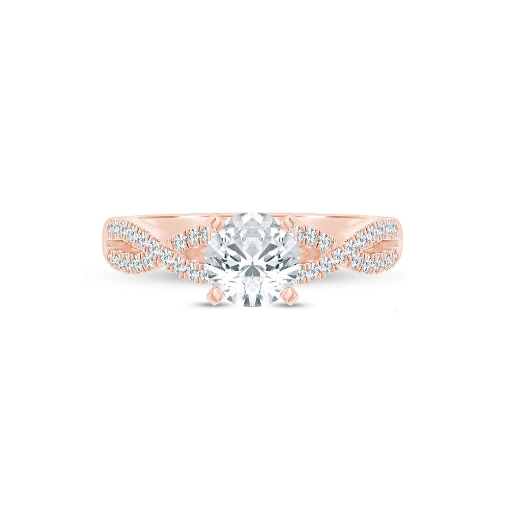 Lab Grown Diamond Twist Semi-Mount Ring in 14K Rose Gold (1/4 ct. tw.) – Image 1 of 6