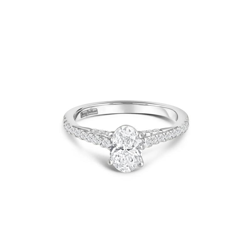 Honour Oval Lab Grown Diamond Engagement Ring in Platinum &#40;1 1/3 ct. tw.&#41;  – Image 1 of 6