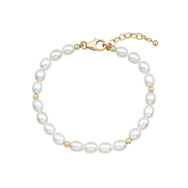 Freshwater Cultured Pearl Bracelet in 14K Yellow Gold – Image 2 of 3