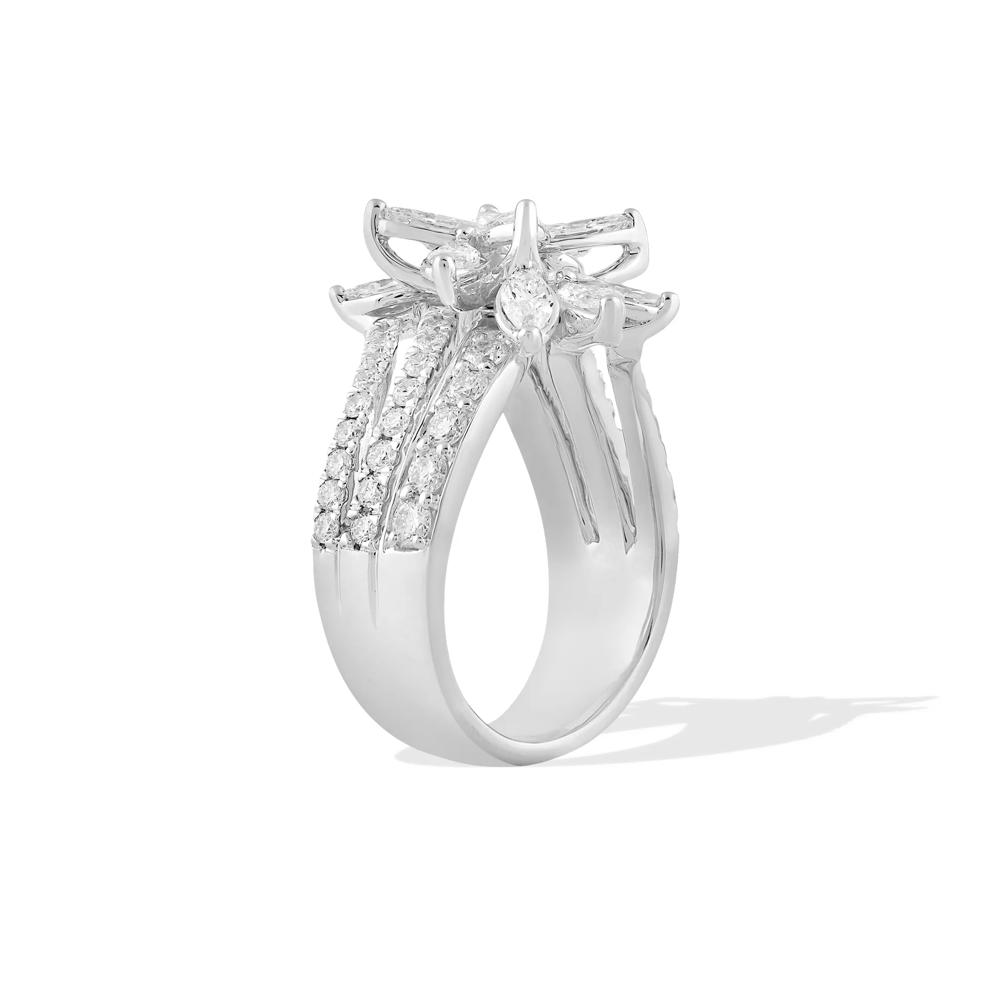 Lab Grown Diamond Marquise Floral Center Engagement Ring in 10K White Gold (2 1/4 ct. tw.) – Image 3 of 4