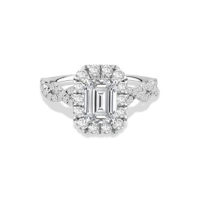 Diamond Emerald-Shaped Engagement Ring in Platinum (2 1/4 ct. tw.)