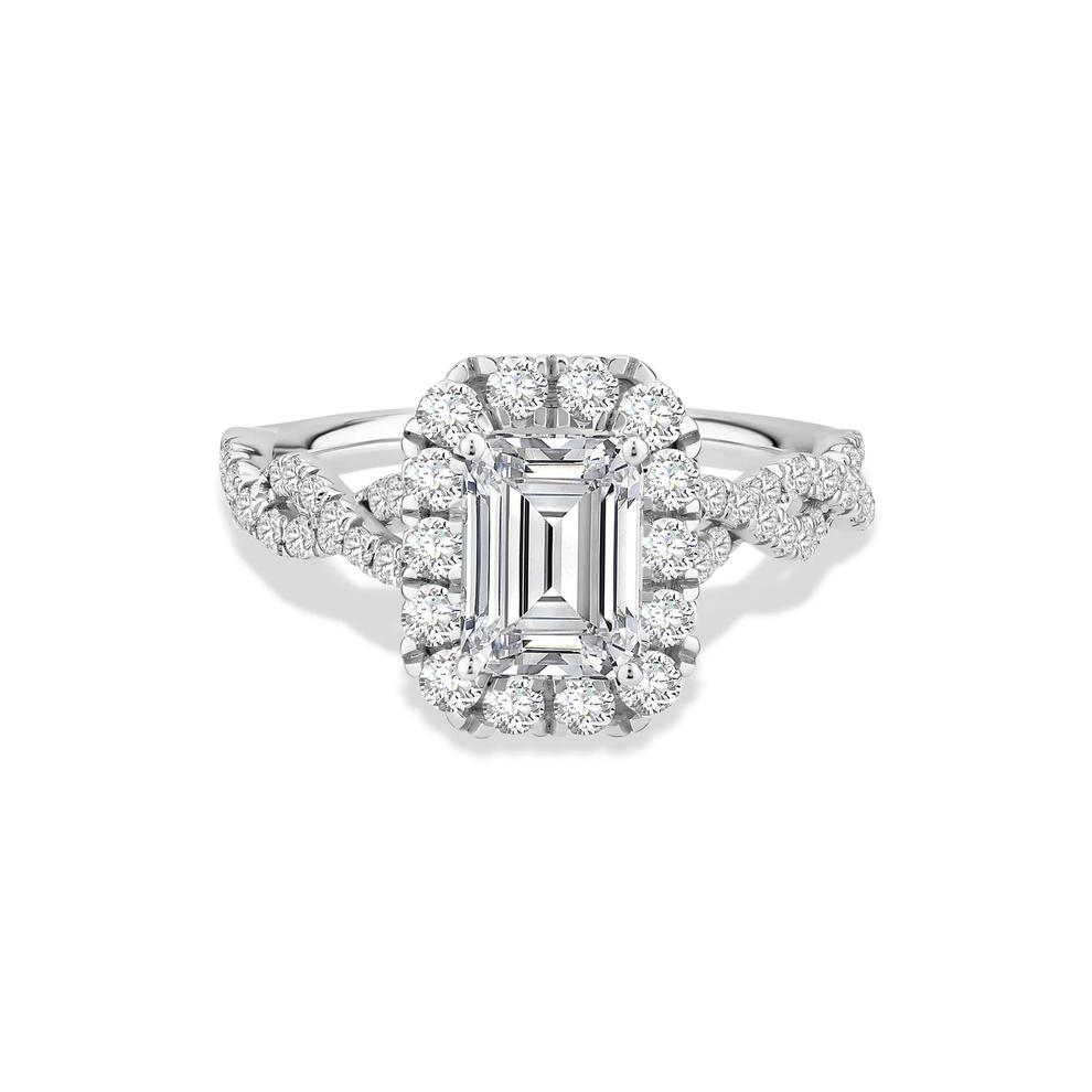 Diamond Emerald-Shaped Engagement Ring in Platinum (2 1/4 ct. tw.) – Image 1 of 4