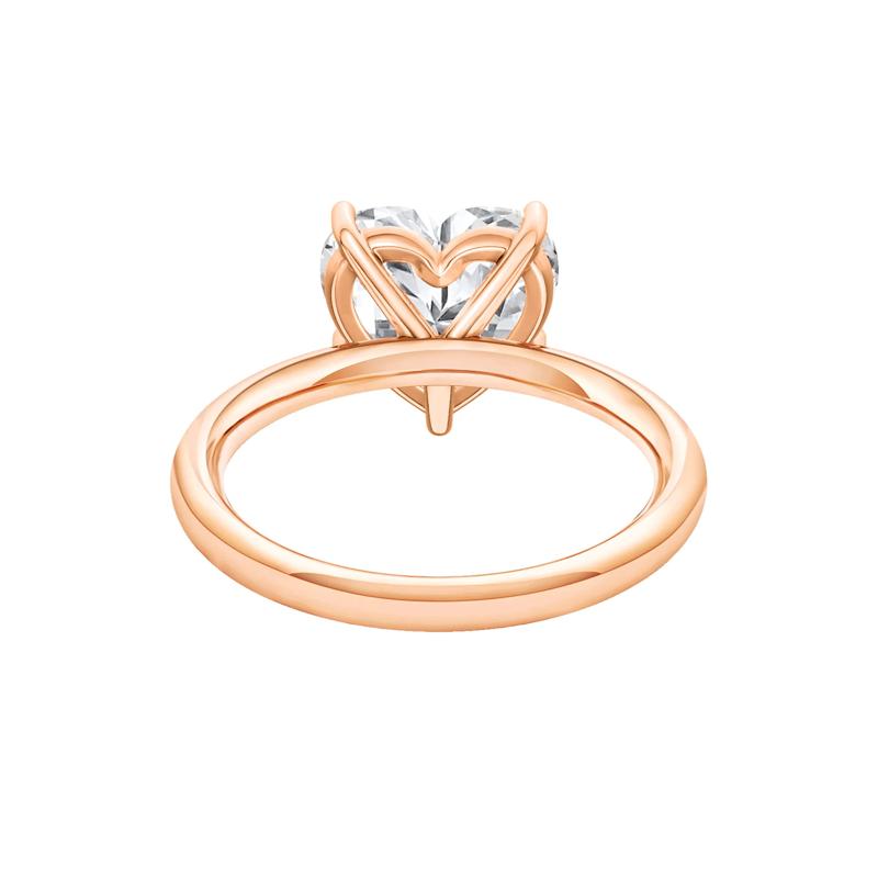 Lab Grown Diamond Heart-Shaped Solitaire Ring in 14K Rose &amp; White Gold &#40;3 ct.&#41; – Image 4 of 4
