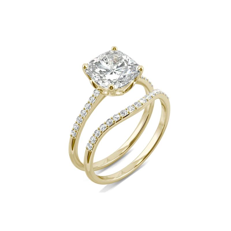 Cushion-Cut Moissanite Ring Set in 14K Yellow Gold &#40;2 5/8 ct. dew&#41; – Image 6 of 6