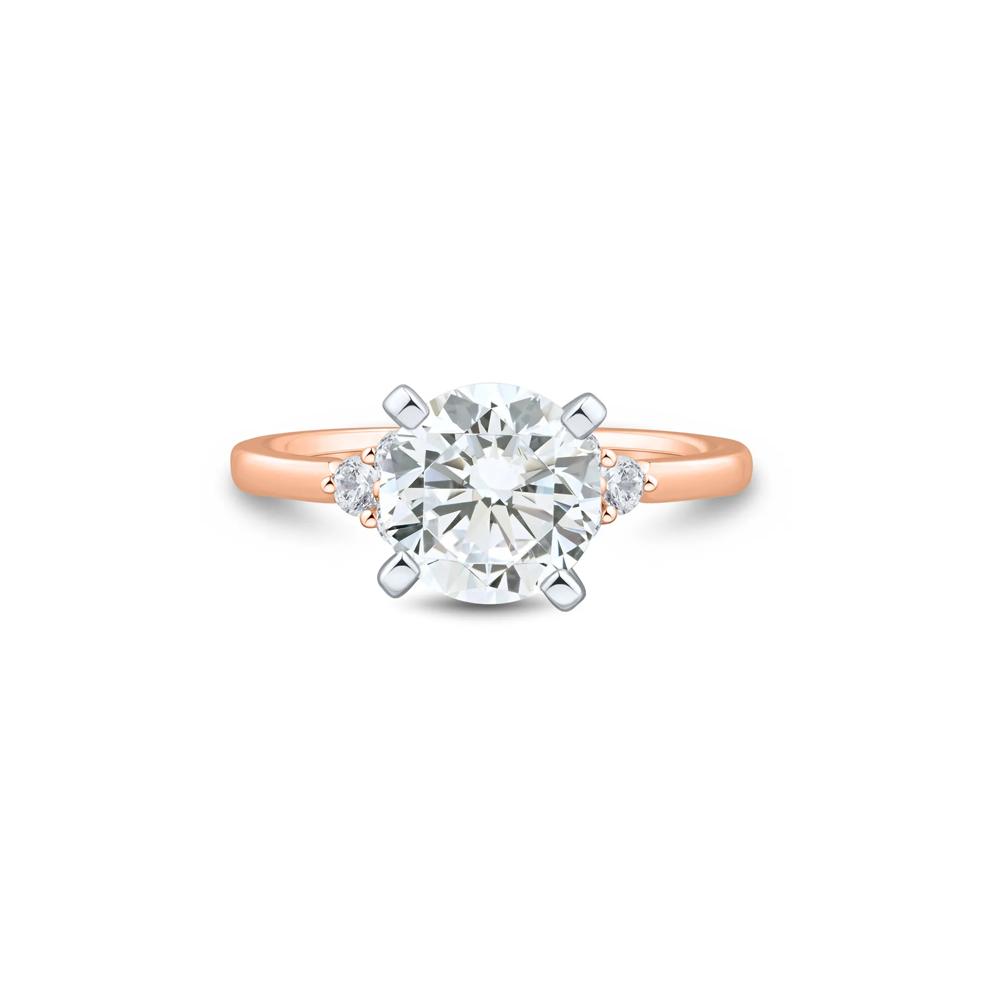 Lab Grown Diamond Semi-Mount Engagement Ring in 14K Rose &amp; White Gold (1/4 ct. tw.) (Setting Only) – Image 4 of 6