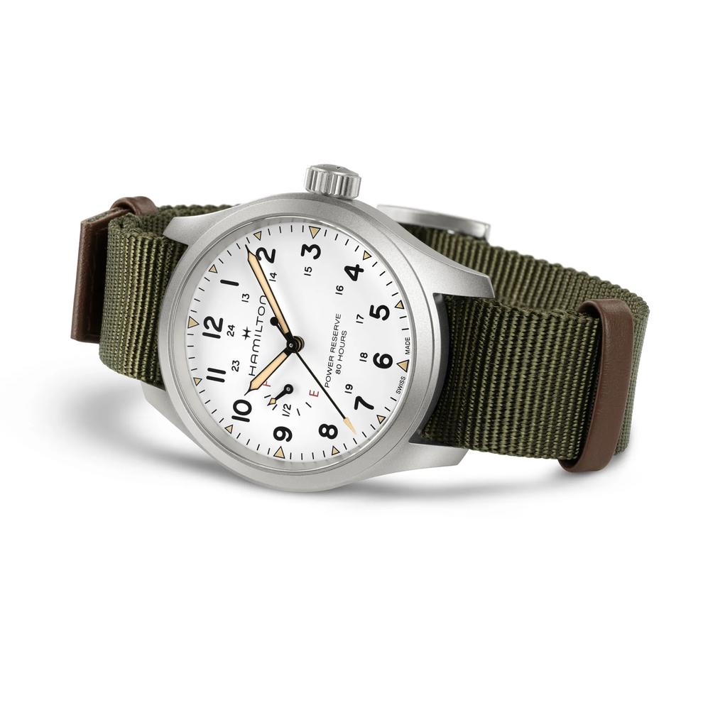 Khaki Field Mechanical Power Reserve Watch with Green Textile Strap – Image 3 of 4