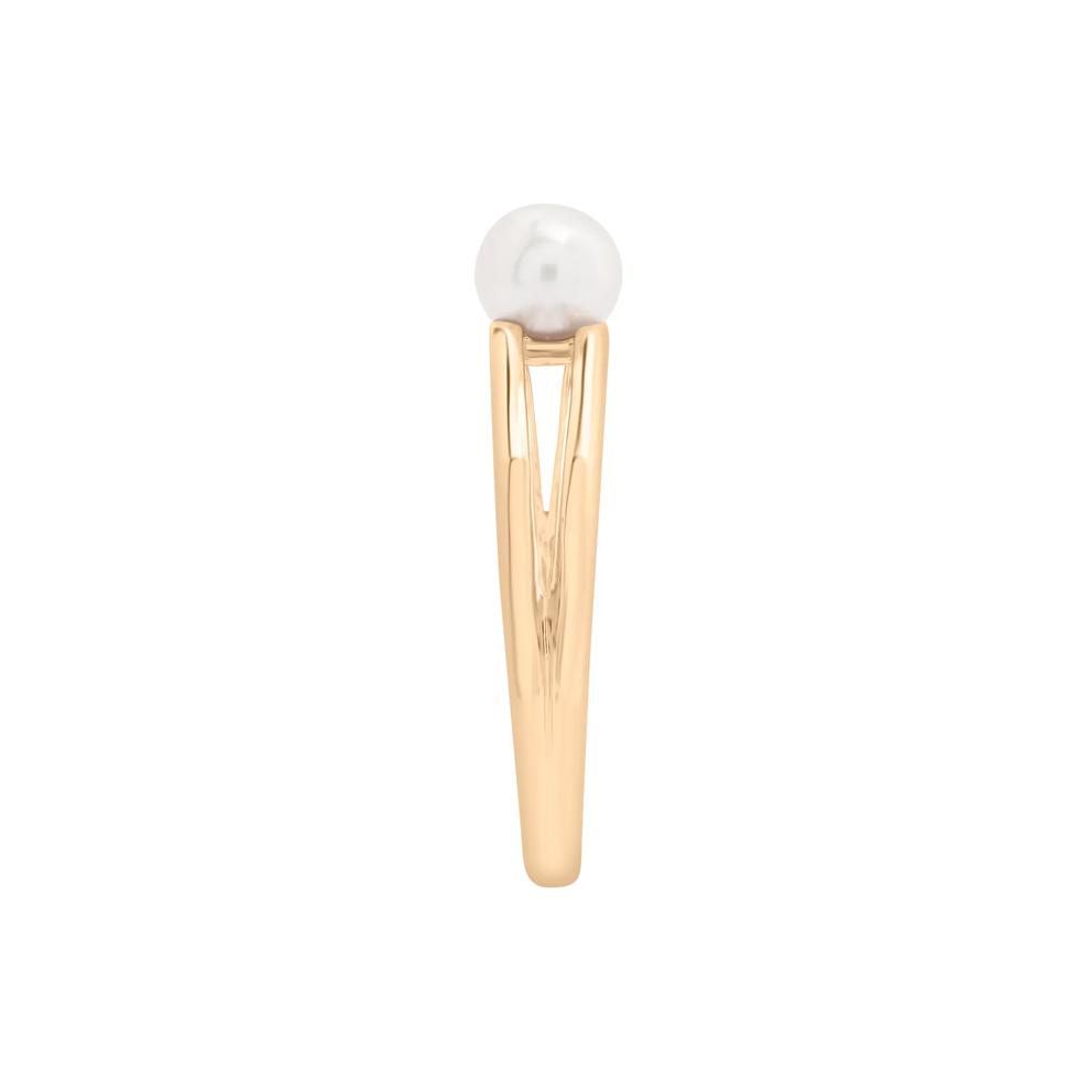 Freshwater Cultured Pearl Mini Split Shank Ring in 10K Yellow Gold – Image 2 of 5