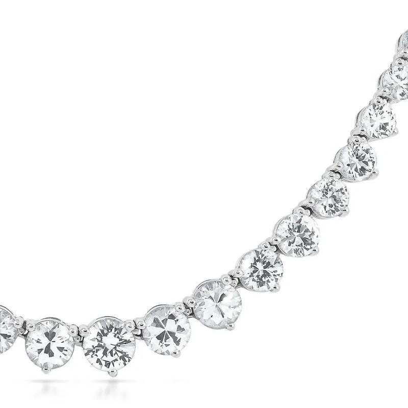 White Sapphire Necklace in Sterling Silver – Image 2 of 2