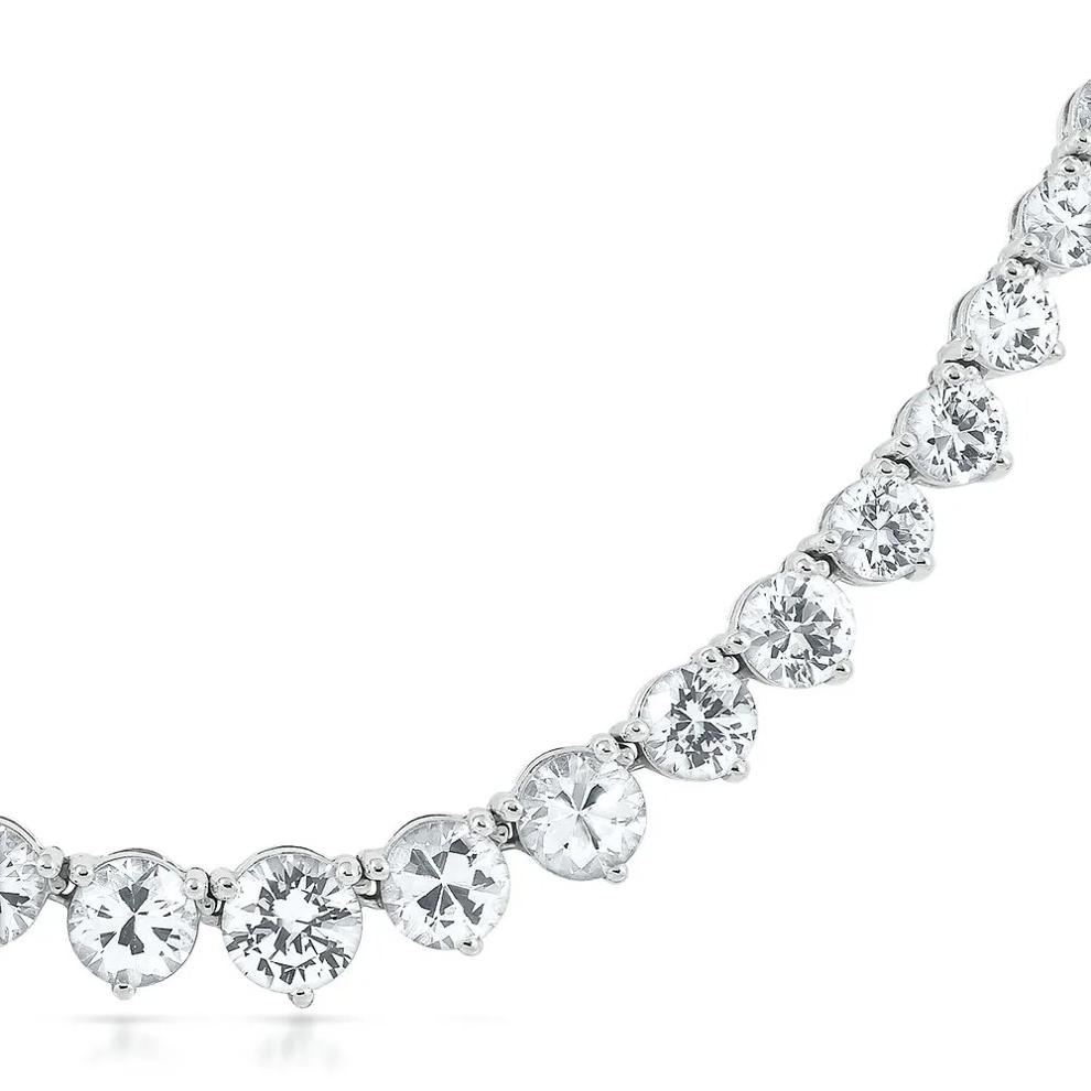 White Sapphire Necklace in Sterling Silver – Image 2 of 3