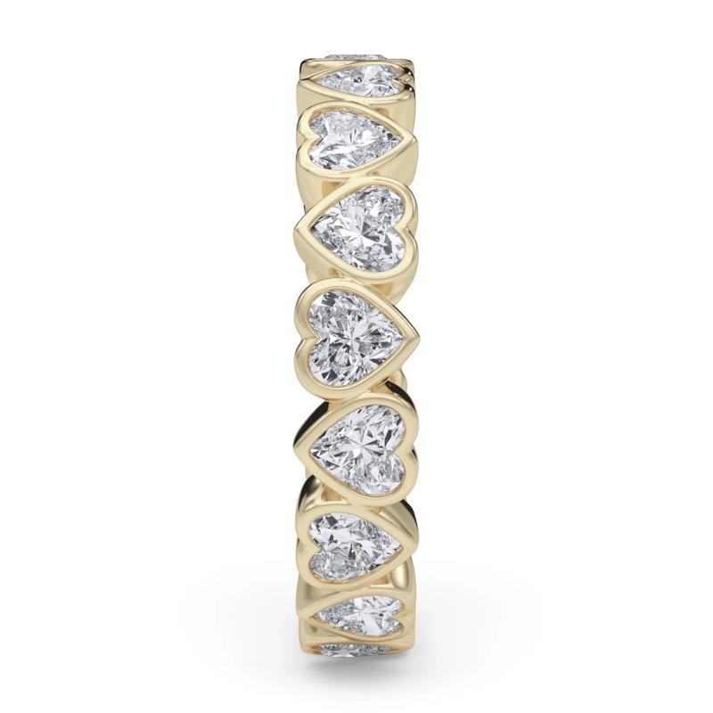 Lab Grown Diamond Heart Bezel Eternity Band in 14K Yellow Gold &#40;2 ct. tw.&#41; – Image 3 of 5