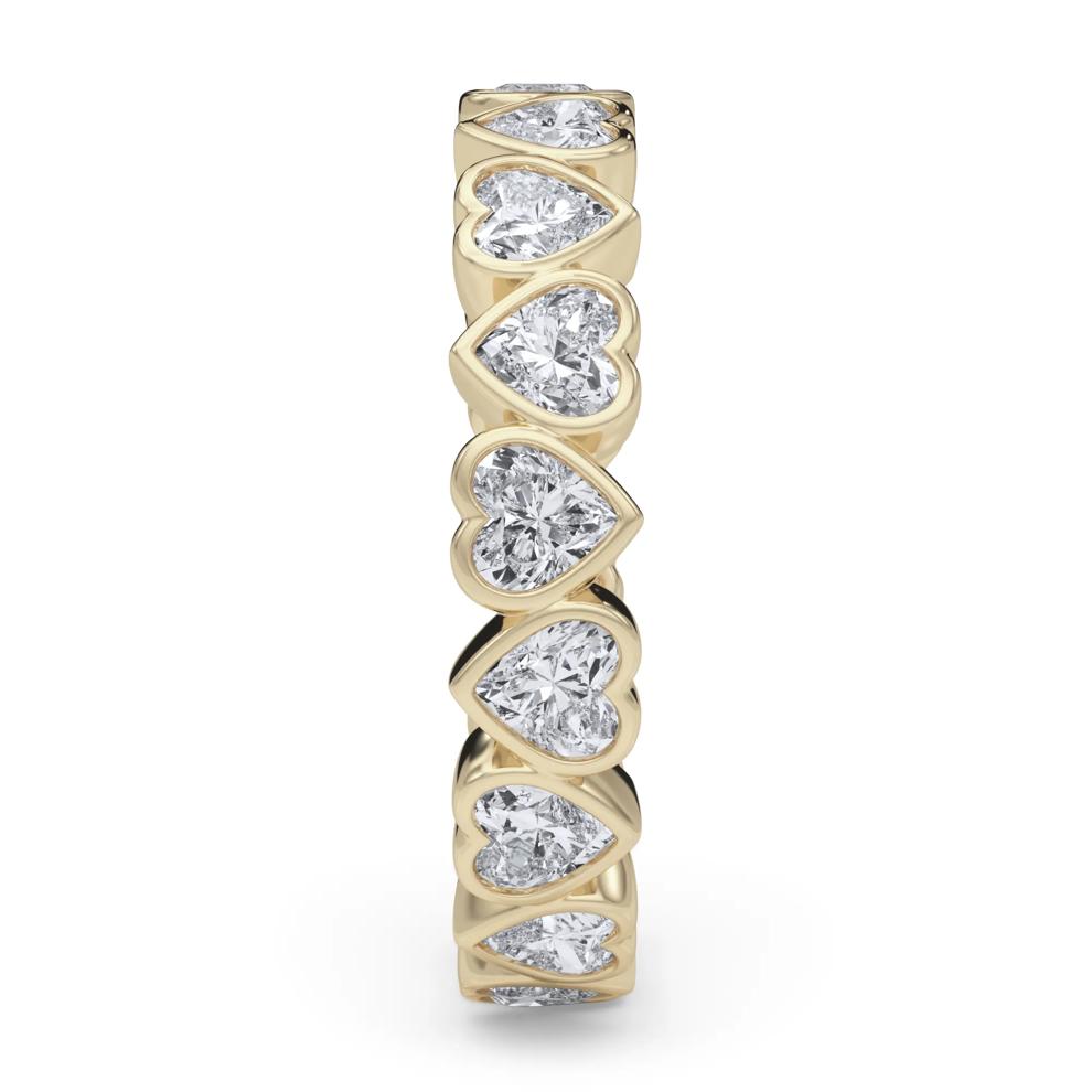 Lab Grown Diamond Heart Bezel Eternity Band in 14K Yellow Gold (2 ct. tw.) – Image 3 of 5