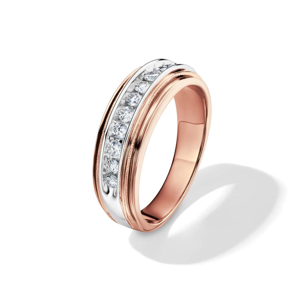 Men&rsquo;s Diamond Channel Ring in 14K Rose Gold (1/2 ct. tw.) – Image 4 of 4