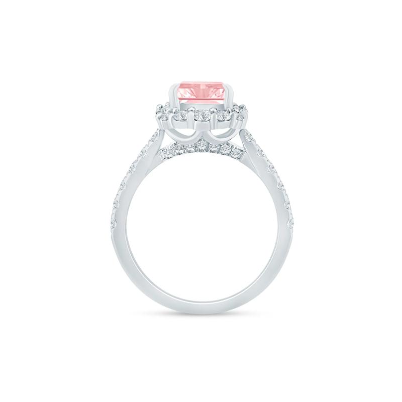 Lab Grown Pink and White Diamond Engagement Ring in 14K White and Yellow Gold &#40;3 ct. tw.&#41; – Image 2 of 3
