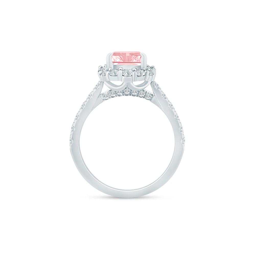 Lab Grown Pink and White Diamond Engagement Ring in 14K White and Yellow Gold (3 ct. tw.) – Image 2 of 3