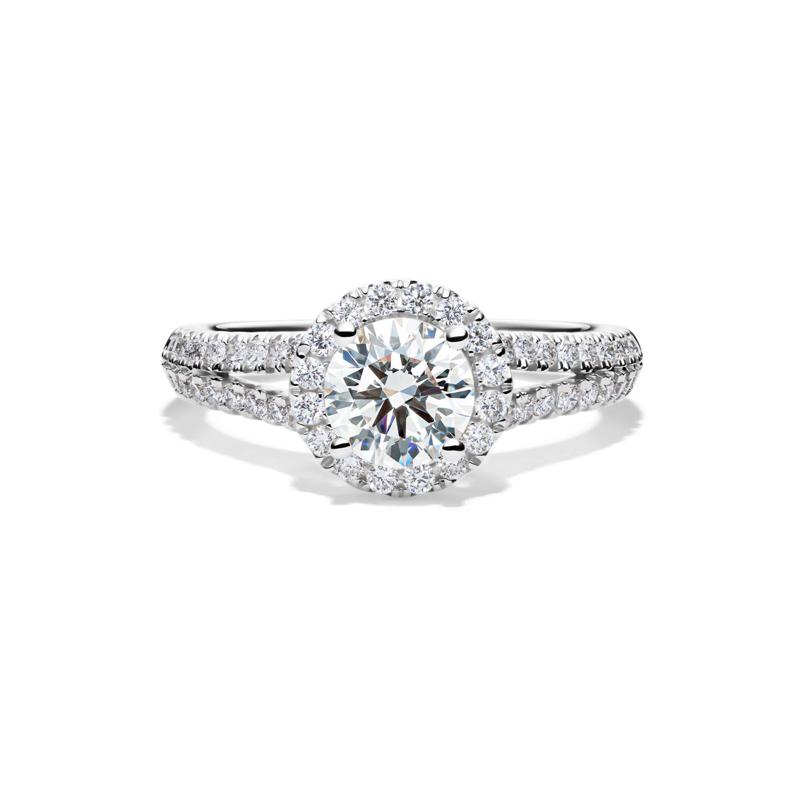 Lab Grown Diamond Halo Engagement Ring in 14K White Gold &#40;1 1/2 ct. tw.&#41; – Image 1 of 5