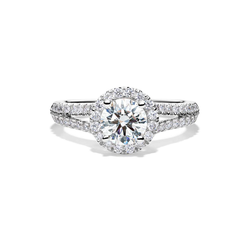 Lab Grown Diamond Halo Engagement Ring in 14K White Gold (1 1/2 ct. tw.) – Image 1 of 5