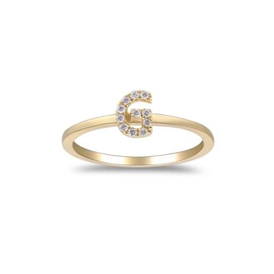 Diamond Accent "G" Initial Ring in 10K Yellow Gold