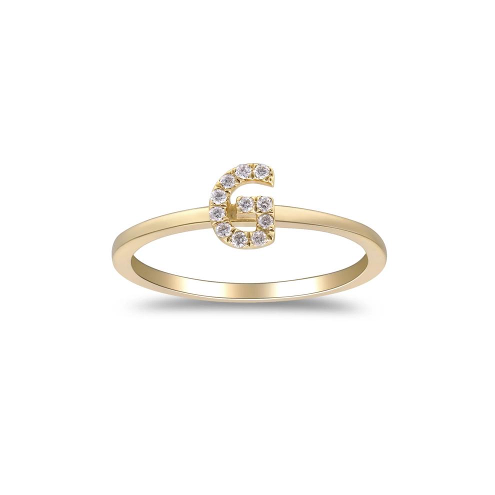 Diamond Accent "G" Initial Ring in 10K Yellow Gold – Image 1 of 5