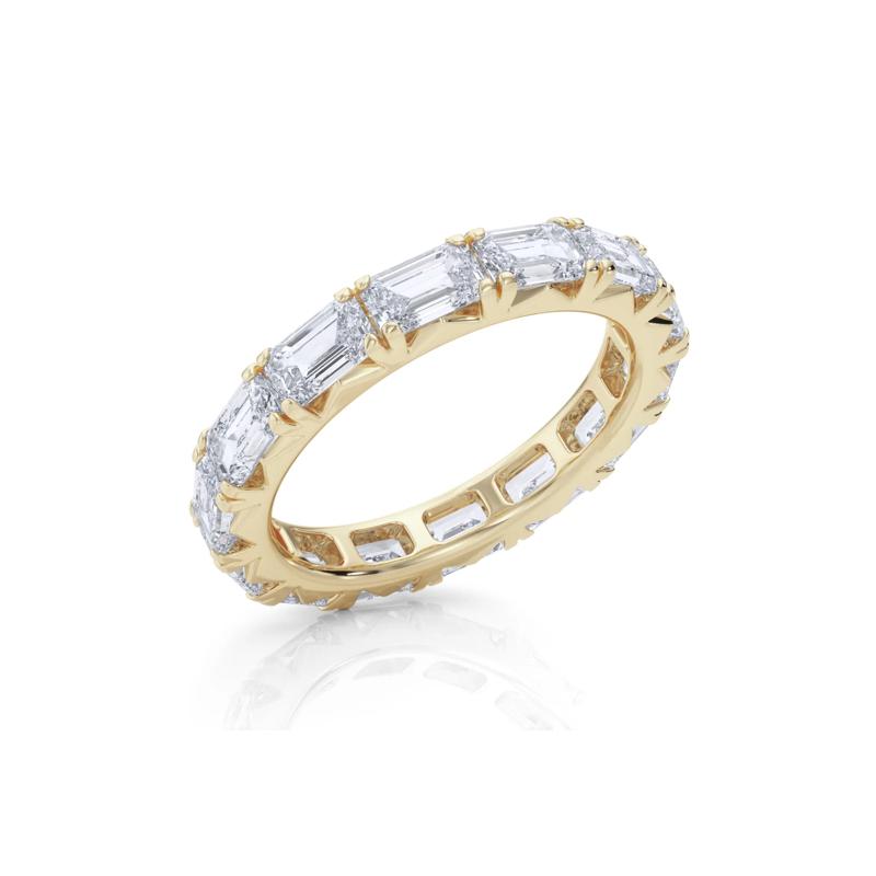 Emerald-Cut Lab Grown Diamond Eternity Band in 14K Yellow Gold &#40;3 7/8 ct. tw.&#41; – Image 3 of 4