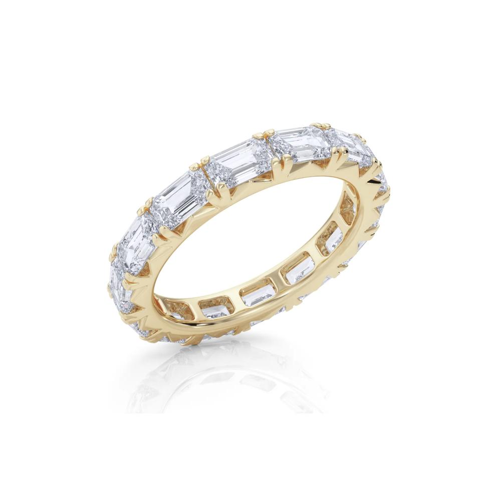 Emerald-Cut Lab Grown Diamond Eternity Band in 14K Yellow Gold (3 7/8 ct. tw.) – Image 3 of 4