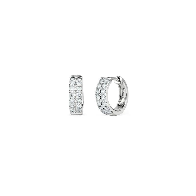 3/4 ct. tw. Diamond Hoop Earrings in 10K White Gold – Image 1 of 1