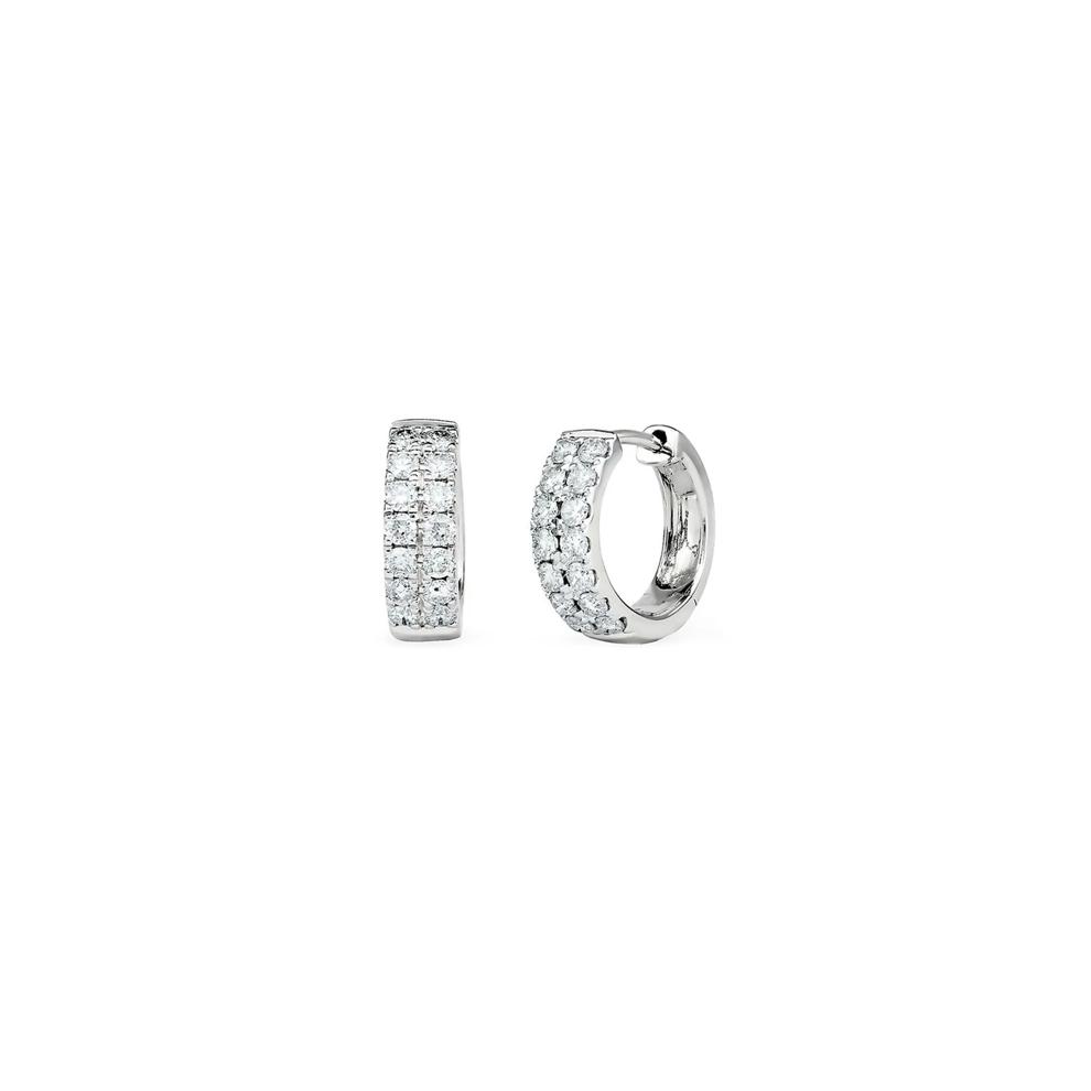 3/4 ct. tw. Diamond Hoop Earrings in 10K White Gold – Image 1 of 1