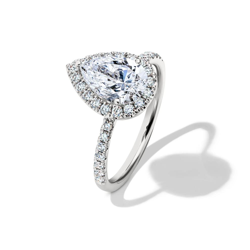Lab Grown Diamond Pear-Shaped Halo Engagement Ring in 14K White Gold (2 ct. tw.) – Image 4 of 4