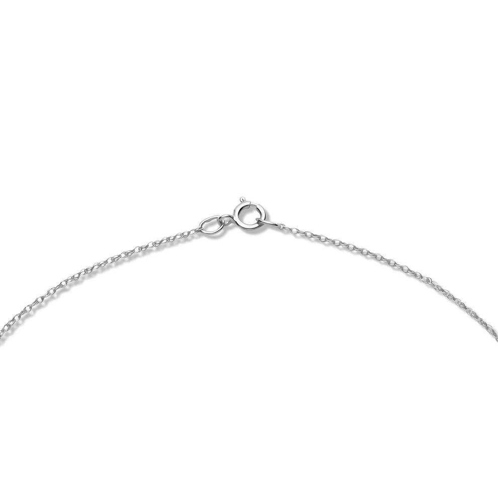 Blue Sapphire &amp; 1/5 ct. tw. Diamond Pendant in 10K White Gold – Image 3 of 4