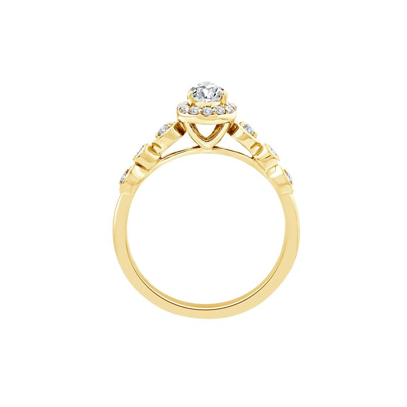 Lab Grown Diamond Pear Promise Ring in 10K Yellow Gold &#40;1/2 ct. tw.&#41; – Image 2 of 3