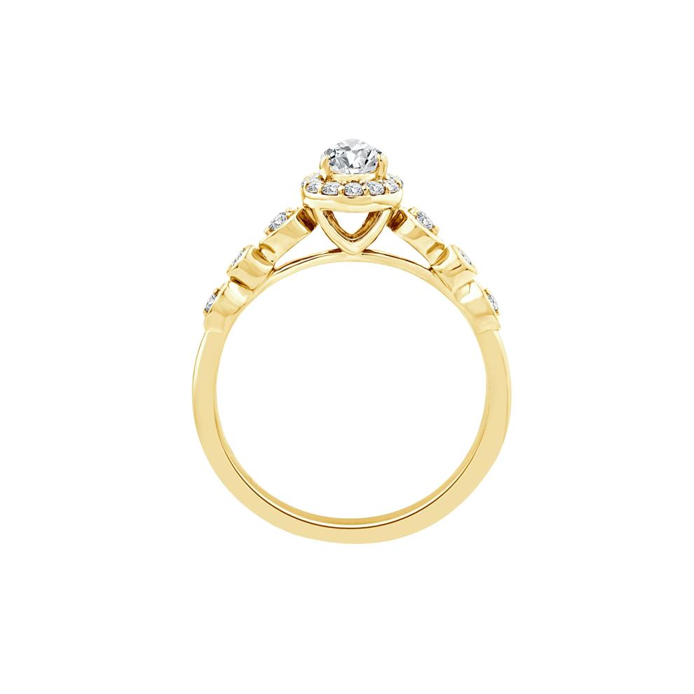 Lab Grown Diamond Pear Promise Ring in 10K Yellow Gold (1/2 ct. tw.) – Image 2 of 3