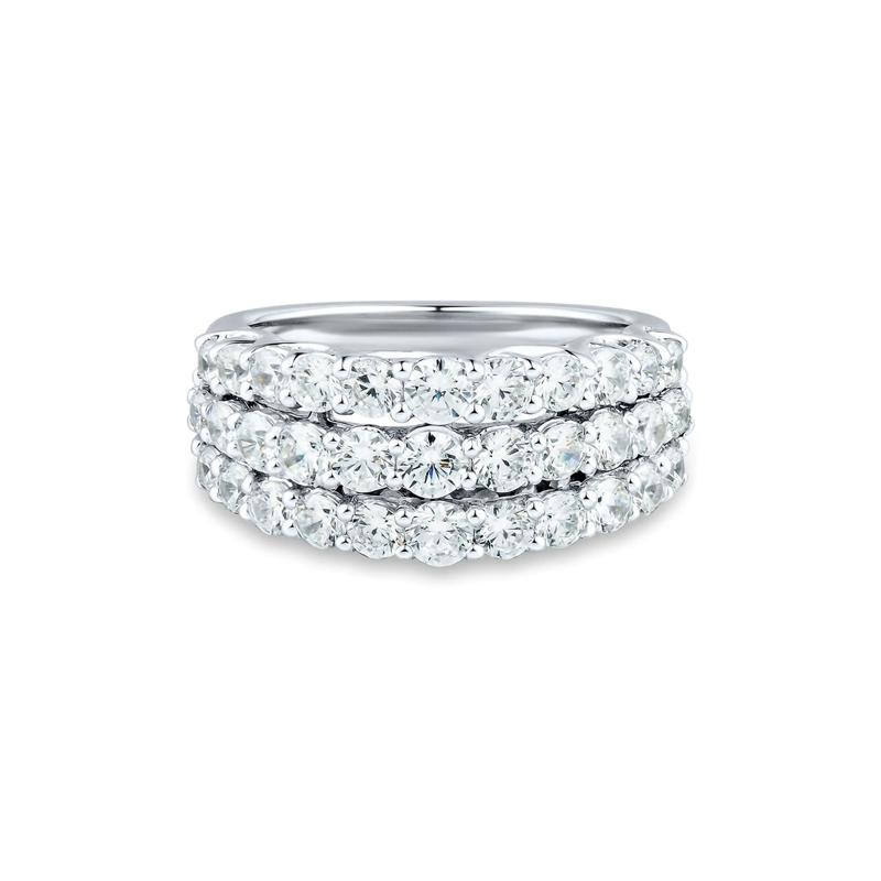Lab Grown Diamond Three-Row Anniversary Band in 14K White Gold &#40;2 ct. tw.&#41; – Image 1 of 3