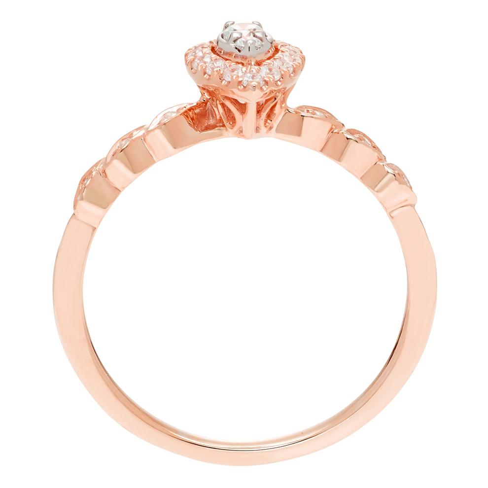 Pear-Shaped Diamond Promise Ring with Halo in 10K Rose Gold (1/5 ct. tw.)  – Image 2 of 3
